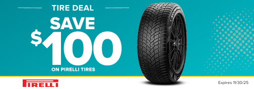 Pirelli 4 Tire $100 Mail-In Rebate 11-01-2025 through 11-30-2025