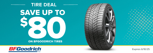 BFGoodrich 4 Tire up to $80 Mail In Rebate 05-15-2025 through 06-10-2025 rebate
