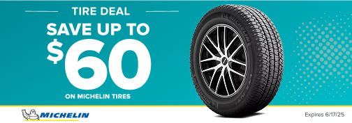 Michelin 4 Tire up to $60 Mail In Rebate 05-15-2025 through 06-17-2025 rebate