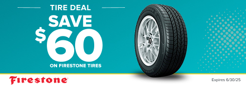Firestone 4 Tire $60 Mail In Rebate 06-01-2025 through 06-30-2025 rebate