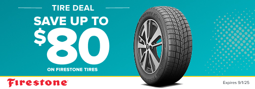 Firestone 4 Tire up to $80 Mail In Rebate 07-01-2025 through 09-01-2025