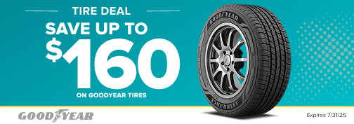 Goodyear 4 Tire up to $160 PrePaid MasterCard Mail in Rebate 07/01/2025 through 07/31/2025