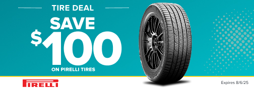 Pirelli 4 Tire $100 Mail-In Rebate 07-17-2025 through 08-06-2025