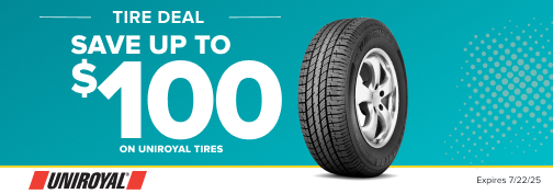 Uniroyal 4 Tire $100 Mail In Rebate 07-03-2025 through 07-22-2025
