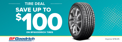 BFGoodrich 4 Tire up to $100 Mail In Rebate 08-28-2025 through 09-16-2025