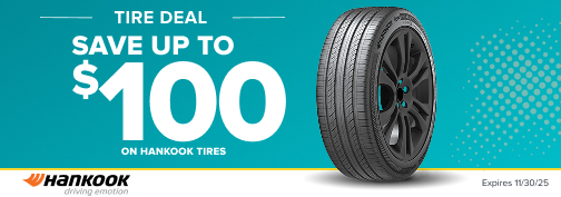 Hankook 4 Tire up to $100 Mail-In Rebate 09-01-2025 through 11-30-2025