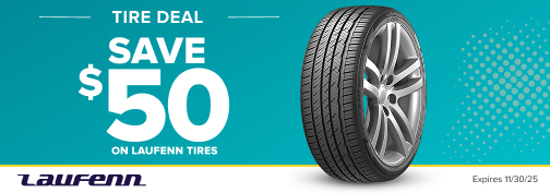 Laufenn 4 Tire $50 Prepaid Mastercard Mail in Rebate 09/01/2025 through 11/30/2025